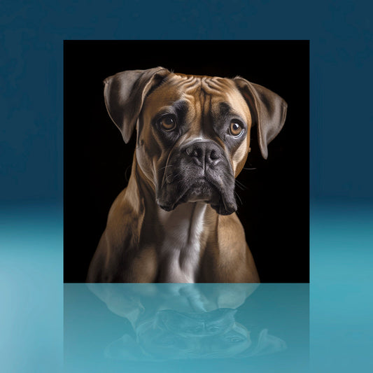 Boxer Right Facing Dog Art Print