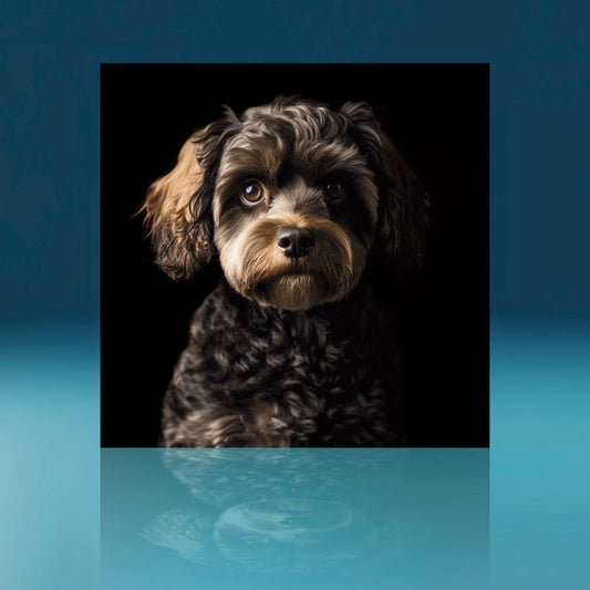 Black Cavapoo Dog Art Print