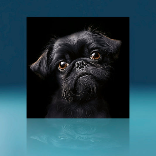 Black Griffon Dog Art Print
