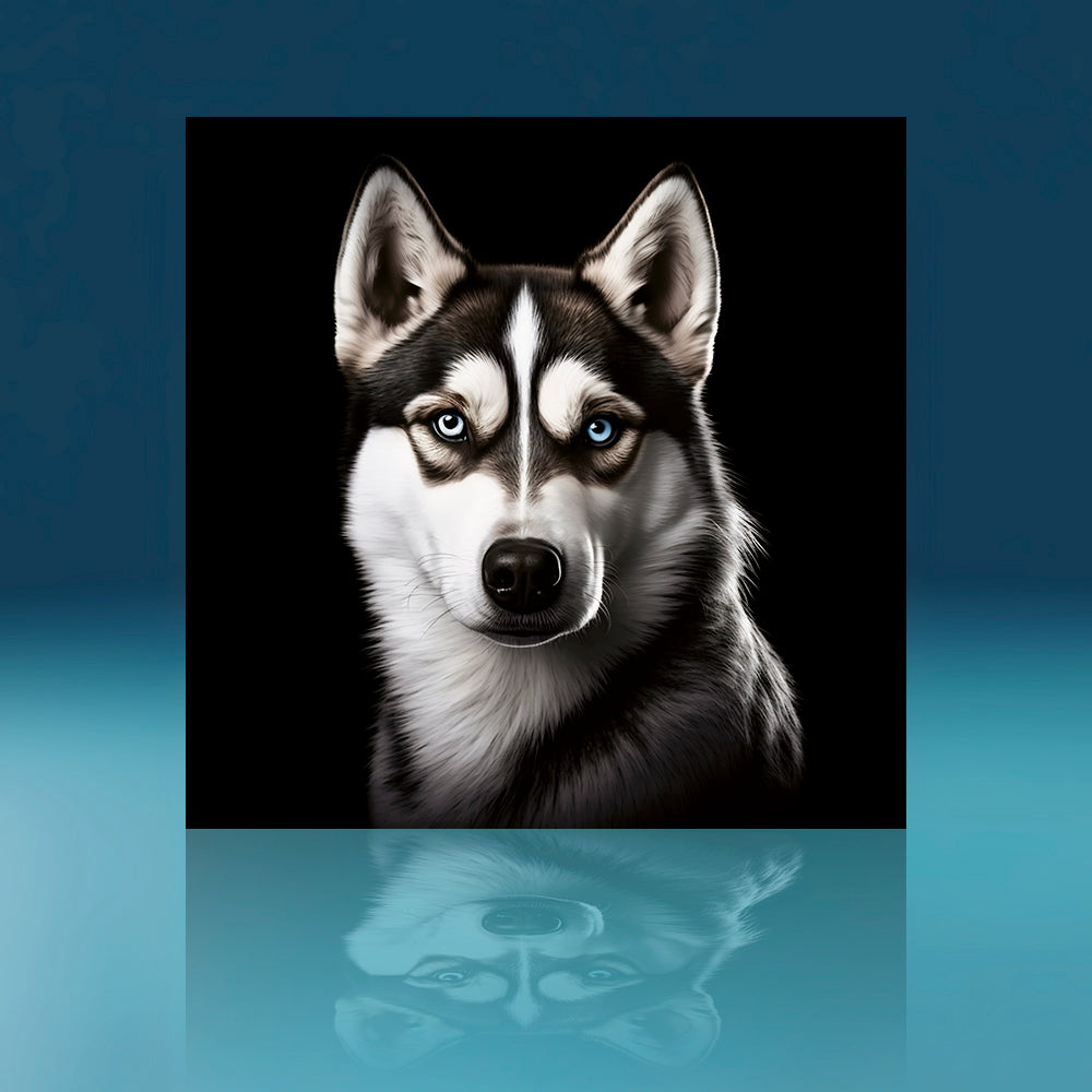 Husky Front Facing Dog Art Print