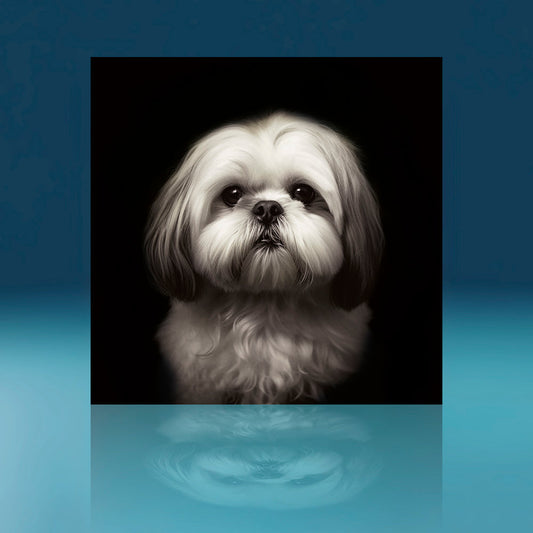 Grey Lhasa Apso Dog Art Print