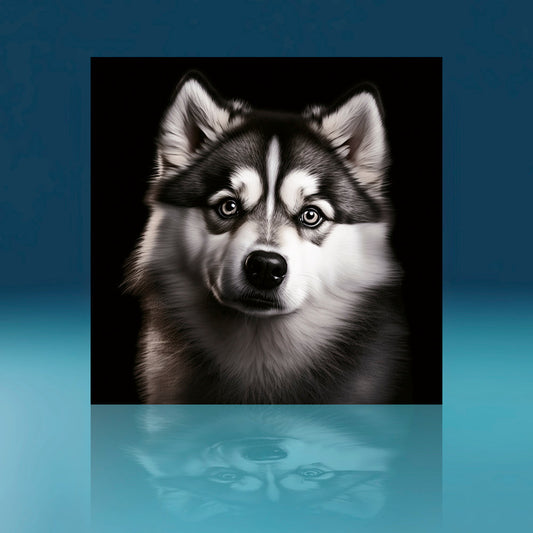 Black Malamute Dog Art Print
