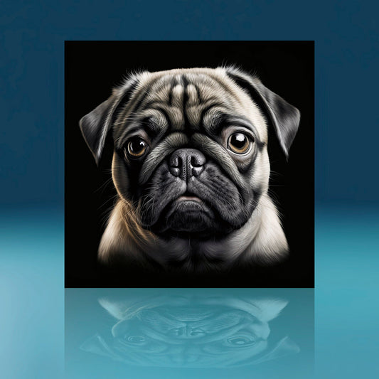 Grey Pug Dog Art Print