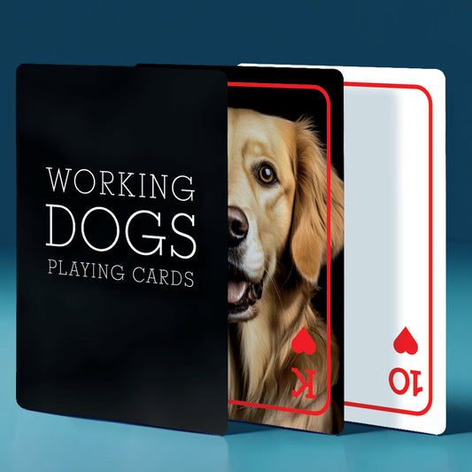 working dogs playing cards