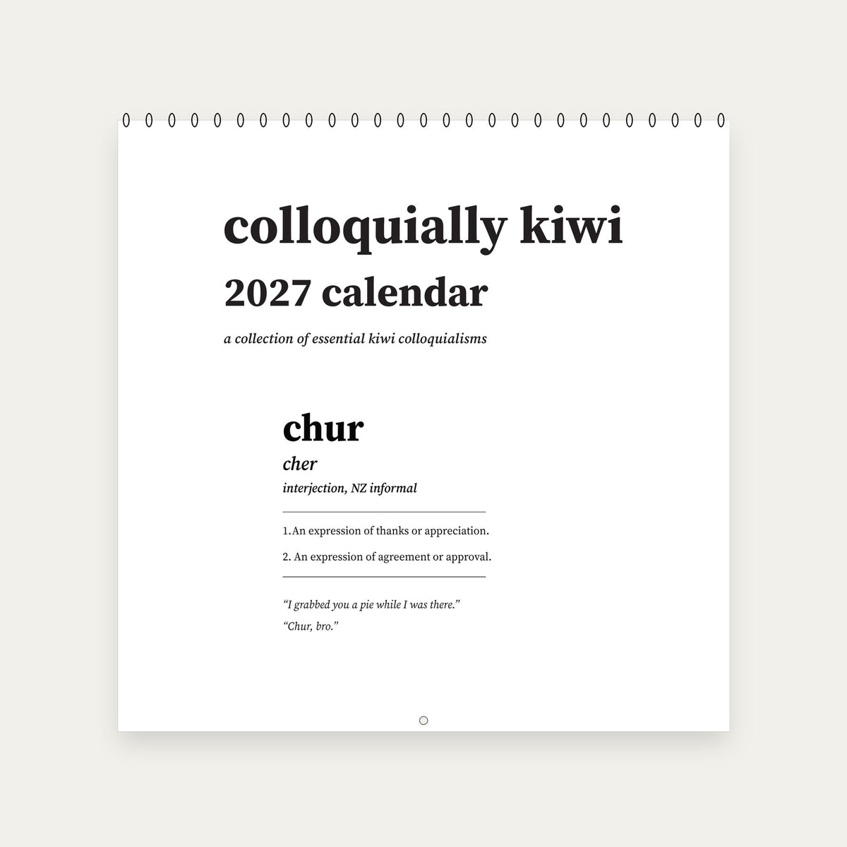 Colloquially Kiwi 2027 Calendar